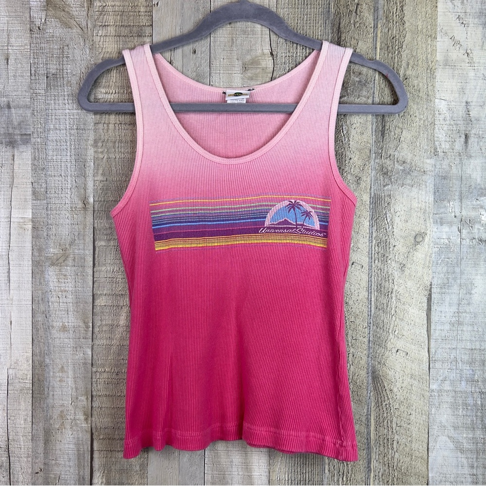 Universal Studios Orlando Vintage XL Scoopneck Ribbed Tank Top Summer Va…